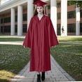 thumbnail image 2 of Lovskoo Women's Matte Graduation Gown Cap Tassel Set for College High School Graduates Burgundy, 2 of 5