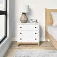 thumbnail image 5 of Prepac Nordik Nightstand Bedside Table, White & Oak Nightstand for Bedroom, End Table with 3 Drawers 16"D x 26.5"W x 26.75"H, WODNR-2203-1, 5 of 11