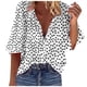 thumbnail image 1 of Blusa holgada de manga 3/4 con cuello en V y estampado floral para mujer Fridja  hj3084, 1 of 7