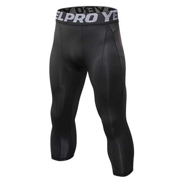 Esho - Men Gym Sport Thermal Tight Compression Base Layer Pants 3/4 ...