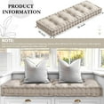 thumbnail image 5 of Bench Cushions for Indoor Furniture 36x14 in Velvet Kitchen Dining Piano Window Seat Cushion, Tufted Patio Porch Swing Thicken Bench Pad Memory Foam(Ivory White), 5 of 12
