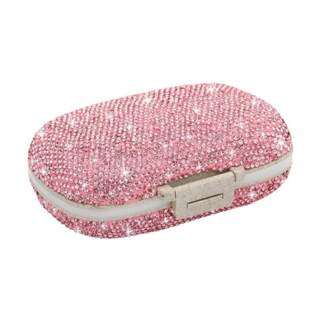 Organizador de pastillas, dispensador de pastillas portátil sellado, estuche de almacenamiento resistente de 8 rejillas, estuche para pastillas para Rosa