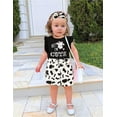 thumbnail image 3 of Toddler Girl Clothes Summer Girls Clothing Sets Girl Stuff T-shirt Shorts Headband 3pcs Sets Gifts 2-3 T, 3 of 6