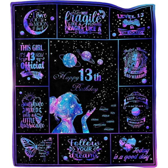 13th Birthday Gifts for Girls, Gifts for 13 Year Old Girl, 13 Year Old Girl Gifts Ideas, 13 Year Old Girl Birthday Gifts, Birthday Gifts for 13 Year Old Girls Throw Blanket 50"X60"