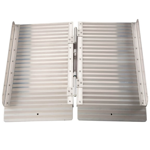 Lightweight Aluminum Wheelchair and Scooter Ramp – Durable, Foldable and Portable Design with Built-In Handle - 24 in. L x 28 in. W x 3 in. H