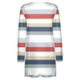 thumbnail image 5 of Camiseta de manga larga para mujer a la moda, cárdigan con frente abierto de otoño, prendas de vestir exteriores holgadas, blusa con estampado de rayas, abrigo, Tops Fridja  BV0+4117, 5 of 5