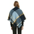 thumbnail image 3 of Foulard Carrée Rayée Super Travail d'Hiver pour Femmes (Poudre Gris Foncé), 3 of 4