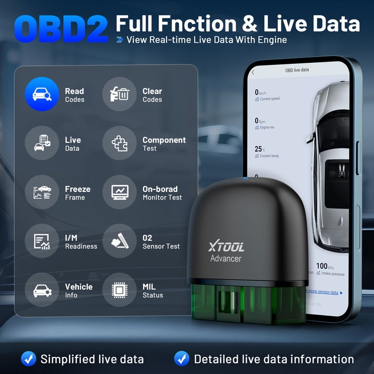 XTOOL AD20 Pro OBD2 Diagnosis es un escáner de diagnóstico de automóviles inalámbrico OBD2 con escaneo Completo de Sistemas para iOS y Android, con actualizaciones de por Vida gratuitas