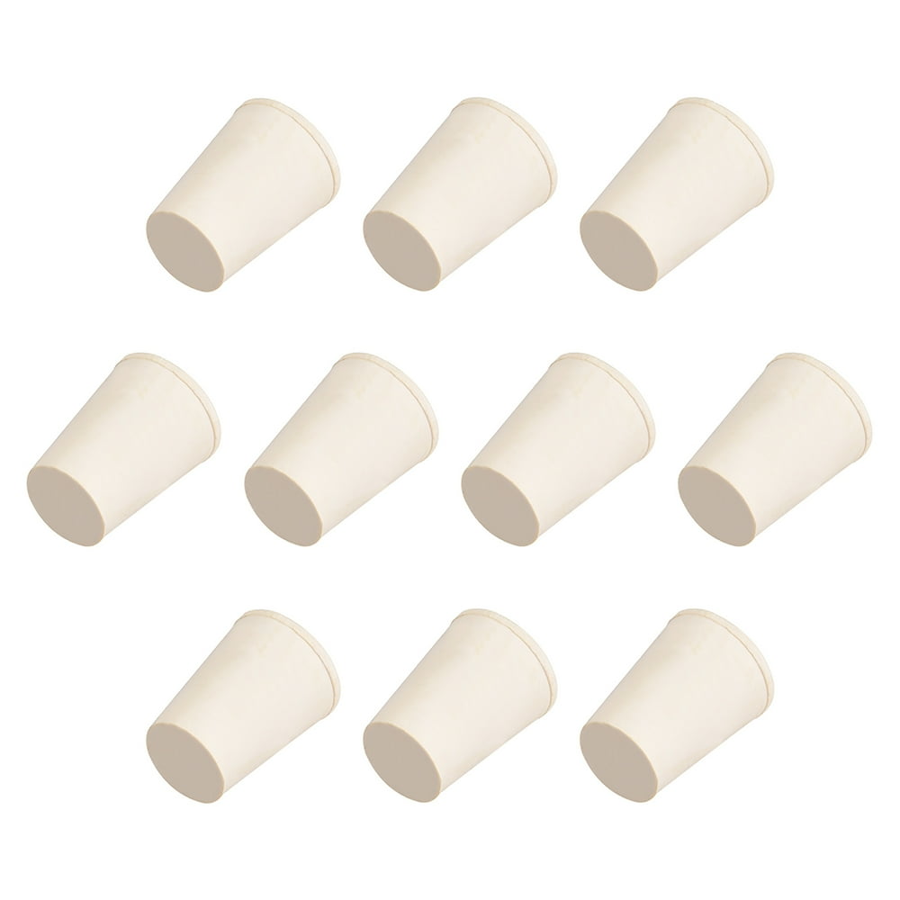 White Tapered Shaped Solid Rubber Stopper for Lab Tube Stopper Size 00