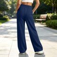 thumbnail image 4 of vzibsiv Boys Girls Sweatpants Wide Leg Fleece Lined Elastic Waist Pants with Pockets School Casual Trousers Navy 7-8Y, 4 of 7