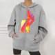 thumbnail image 2 of Sudaderas con capucha con estampado de características de patrón de temperatura somatosensorial de Halloween de otoño/invierno para mujer Pompotops FGAJ22356, 2 of 5