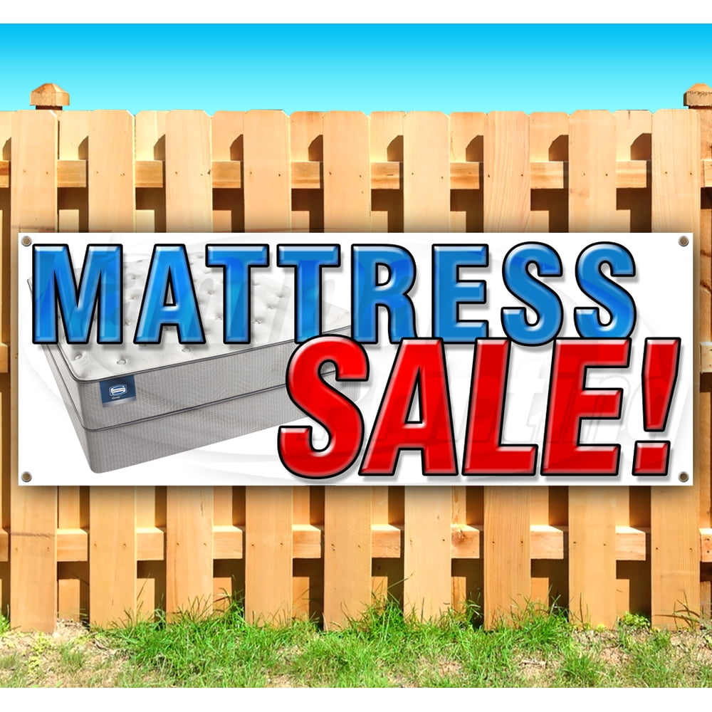 MATTRESS SALE 13 oz heavy duty vinyl banner sign with metal grommets