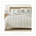 thumbnail image 4 of Great Bay Home White/Grey Farmhouse Stripe Microfiber Quilt, Twin - Reversible (2 Count), 4 of 5
