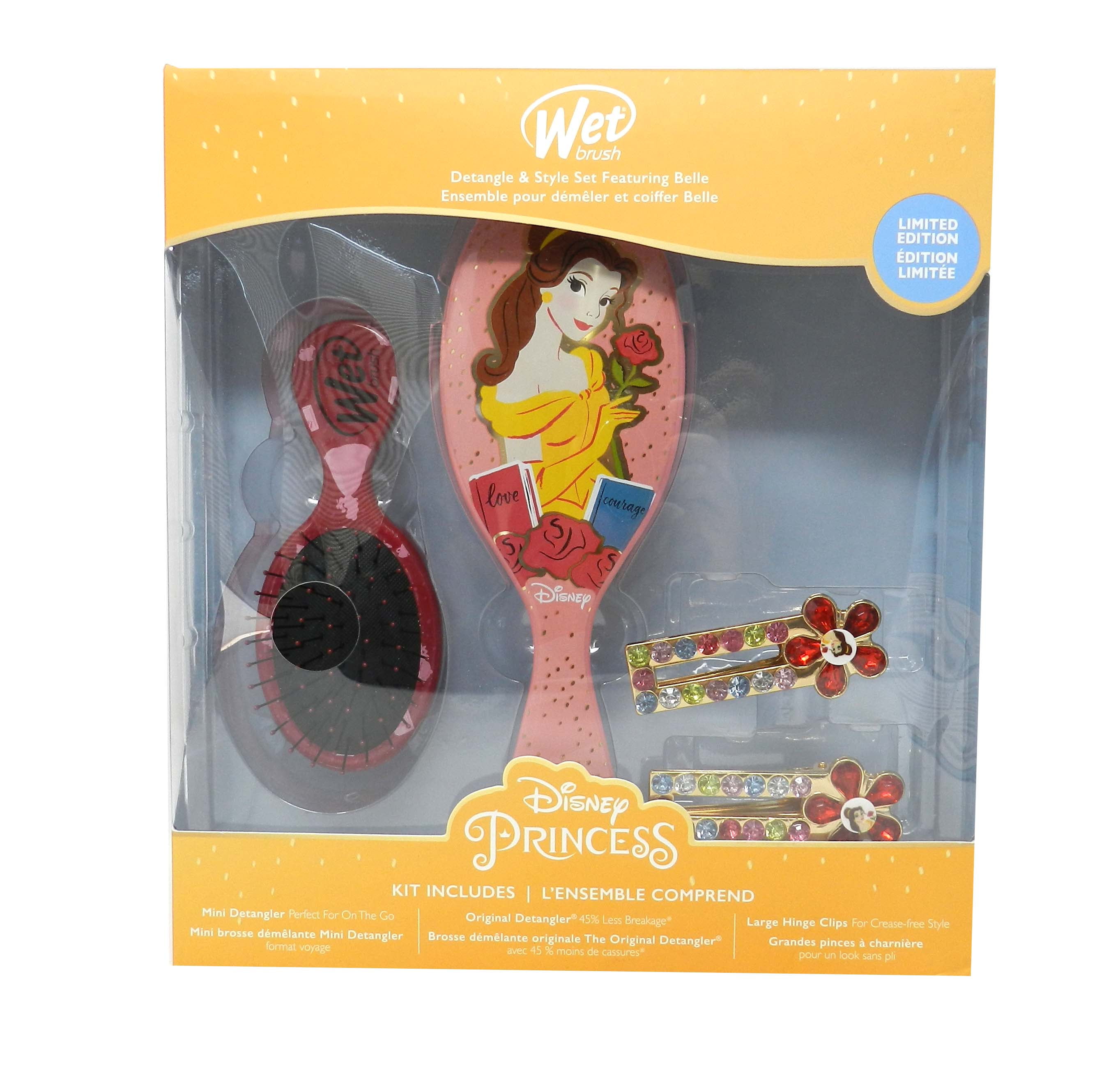 Wet Brush Detangling Accessory Bundle Disney Princess Belle Hair Brush