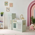 thumbnail image 2 of Teamson Kids Little Chef Chester Wooden Play Kitchen Set with Separate Fridge, Oven & 12 Food Accessories, Green, 2 of 9