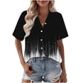 thumbnail image 2 of Xdegoge Floral Print Blouses for Women V Neck Short Sleeve Button Up Shirts Cotton Linen Lightweight Tops Casual Summer Daily Wear Relaxed Fit Flowy Tunic Blouse, 2 of 6