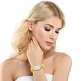 thumbnail image 3 of Avaner Women's Big Dial Easy Reader Watch Gold/Silver Tone Elastic Stretch Band Wristwatch, 3 of 7