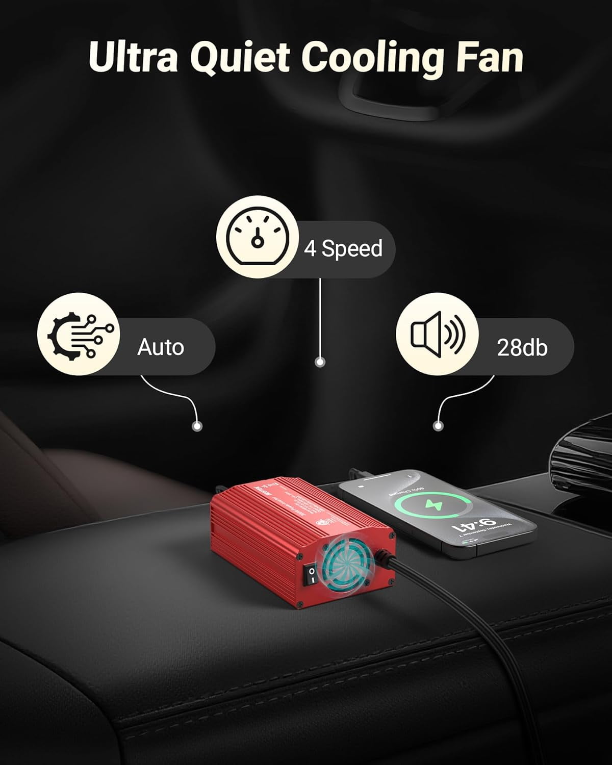 BESTEK 300W Power Inverter DC 12V to 110V AC Car Inverter with 4.2A Dual USB Car Adapter