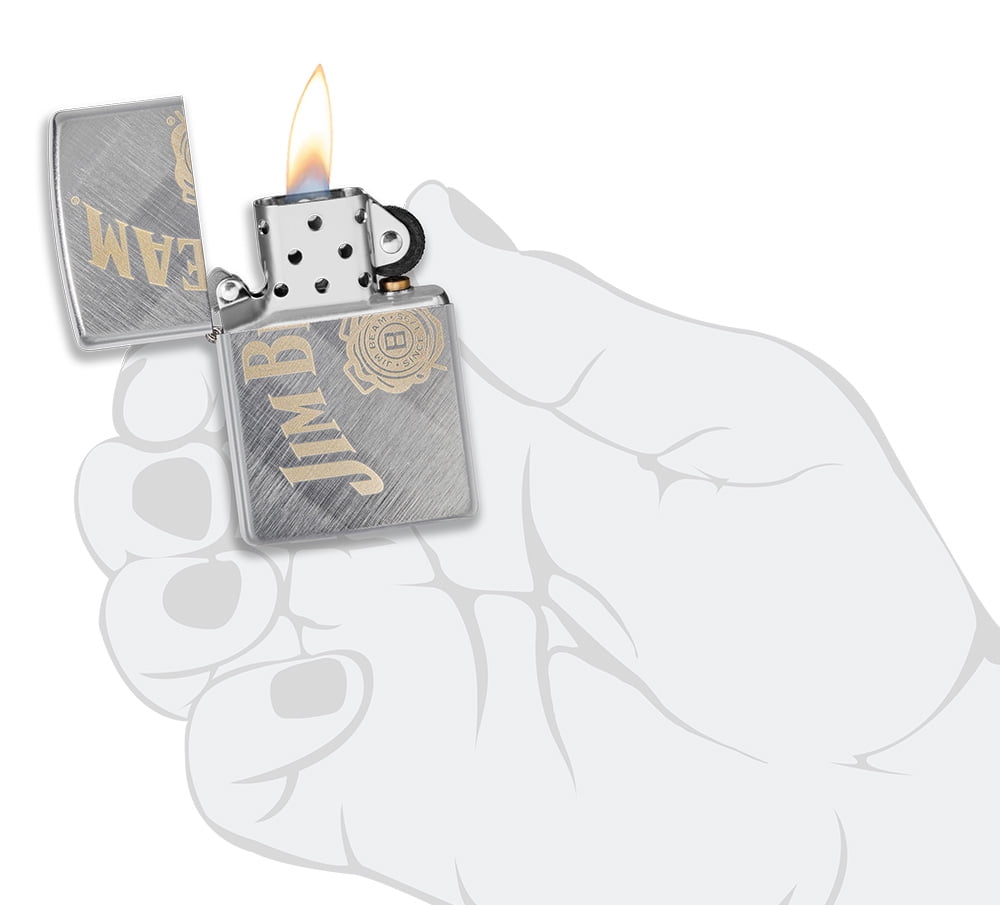 Zippo Jim Beam Diagonal Weave Pocket Lighter