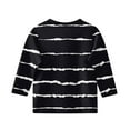 thumbnail image 4 of TQWQT Girls Tops Size 10-12 3/4 Sleeve Shirt Teen Striped Graphic Tween Girls Clothes Kids Crew Neck Cute T Shirts Trendy Fall Outfits Black 11-12 Years, 4 of 4