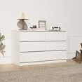 thumbnail image 5 of Kepooman Chest of Drawers, Modern 6 Double Drawer Dresser for Bedroom, White Storage Cabinet for Living Room, Nursery Dresser, 5 of 6