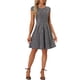thumbnail image 1 of Vestido de Tweed a Cuadros INSPIRE CHIC para Mujer con Cuello Redondo, Manga Corta, Corte A, Vestido Vintage Plisado L Negro Rosa, 1 of 6