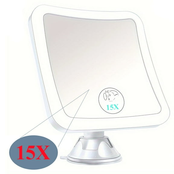 BBeauty Planet 15X Magnifying Lighted Makeup Mirror, 360° Rotation