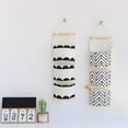 thumbnail image 4 of Adhesive Wall Hooks Linen Cotton Fabric Storage, Collapsible Design Wall Mount Organizer With Adjustable Rope, Over Door Hanging Storage For Kitchen Bedroom Bathroom 3 Packs, 4 of 5