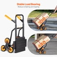 thumbnail image 3 of VEVOR Stair Climbing Cart, 440 lbs Capacity Stair Climber Hand Truck and Dolly, Heavy-Duty Folding Trolley Cart with Dual Handle, 6 Wheels & 2 Elastic Ropes for Home Office Shopping Moving Warehouse, 3 of 9