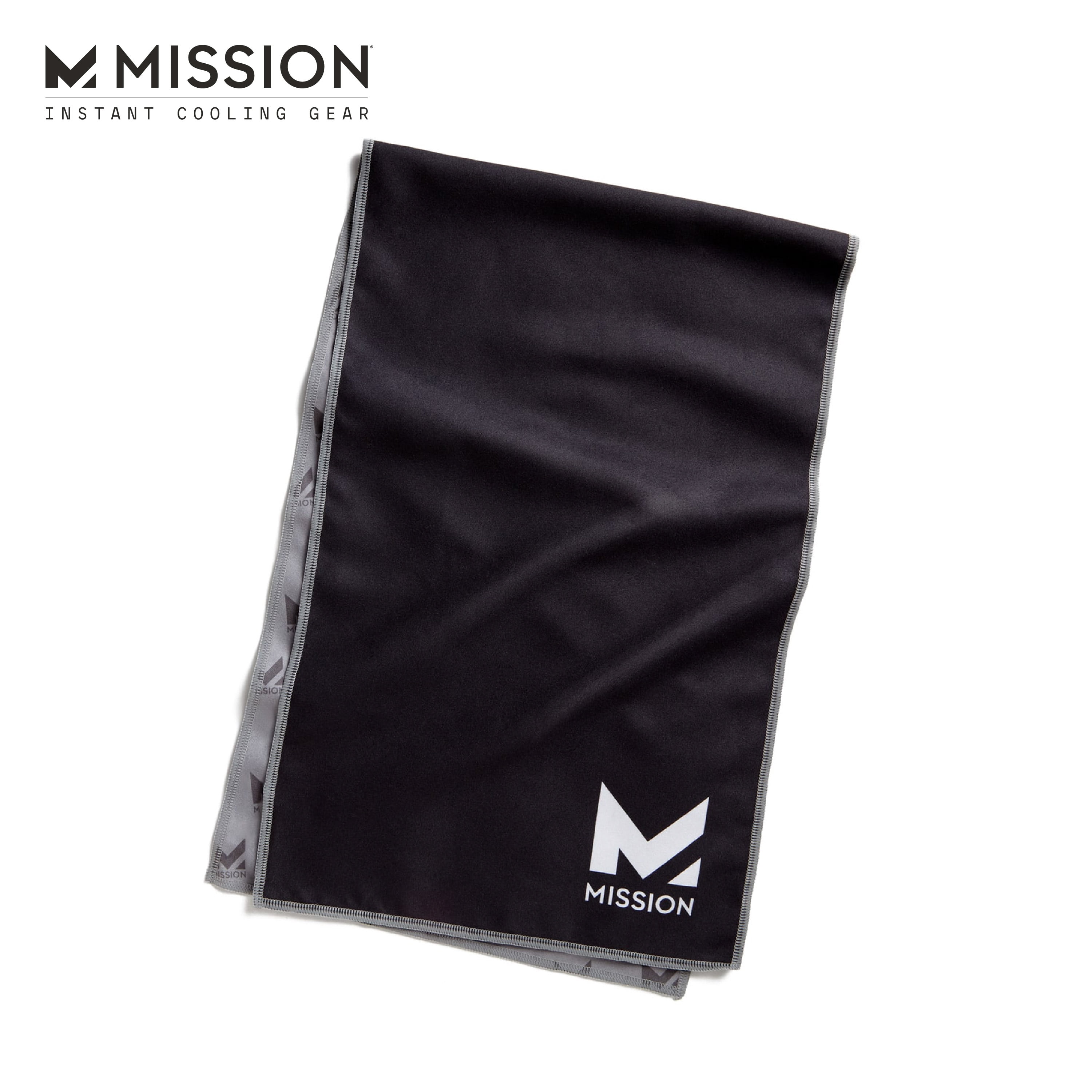 MISSION Original Cooling Towel Evaporative Cool Technology, Cools Instantly when Wet, UPF 50, 10” x 33”, Black