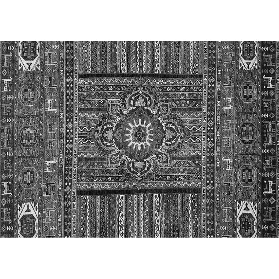 Ahgly Company Indoor Rectangle Abstract Gray Modern Area Rugs, 7' x 10'