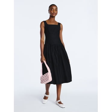 Scoop Women’s Cotton Maxi Dress with Bow Back, Sizes XS-4X