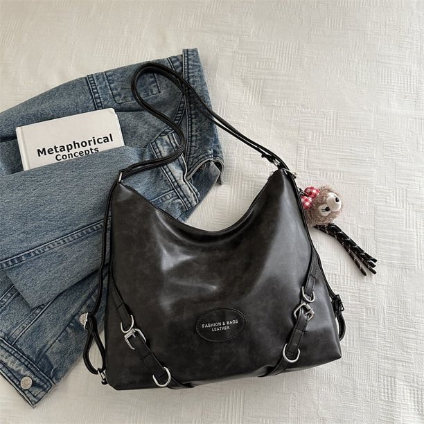 Bolso de mano de gran capacidad para estudiantes para mujeres en la clase 2025, nuevo bolso de hombro de moda retro de otoño e invierno, bolso de mensajero de alto valor