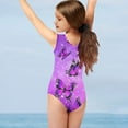 thumbnail image 3 of FOR U DESIGNS Novelty Sleeveless Swimwear Purple Glitter Butterfly Beach Sport V Neck Swimsuit Girls Casual One Piece Bathing for Age 5-6T, 3 of 8