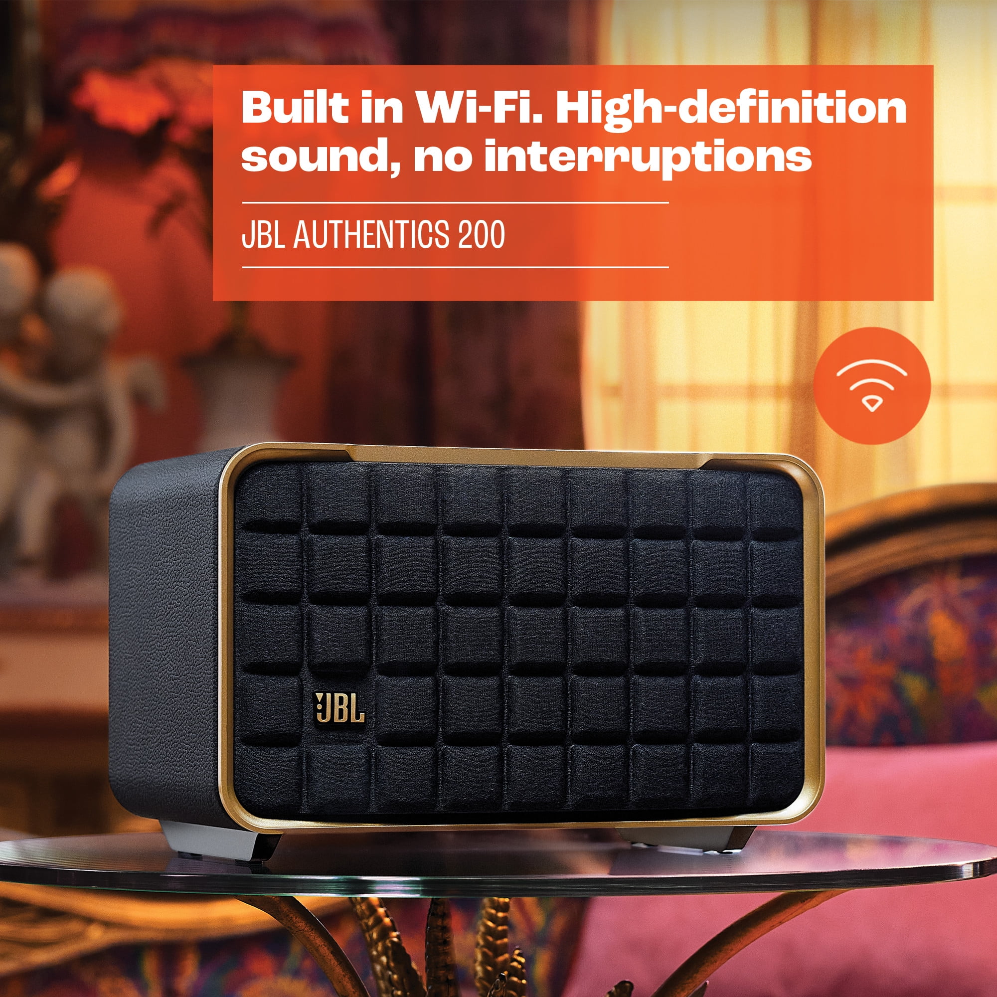 JBL Authentics 200 Wireless Bluetooth Speaker (Black/Gold)  (图5)