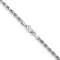 thumbnail image 3 of Primal Gold 10 Karat White Gold 3.25mm Diamond-cut Rope Chain, 3 of 10