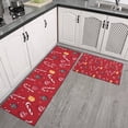 thumbnail image 2 of Red Christmas Candy Cane Pattern Kitchen Rugs Sets Of 2,Anti Fatigue Kitchen Mat Rugs Non Slip Washable,Decorative Kitchen Floor Mats for Kitchen,Sink,Laundry,17"x30"+17"x47", 2 of 7
