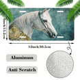 thumbnail image 2 of 1 Pcs 2D Flat License Plate Covers & Frames, White Horse For Decorative Front, Waterproof For Decoration Aluminum License Plate Covers & Frames Cover For Men Women, 12" X 6", 2 of 7