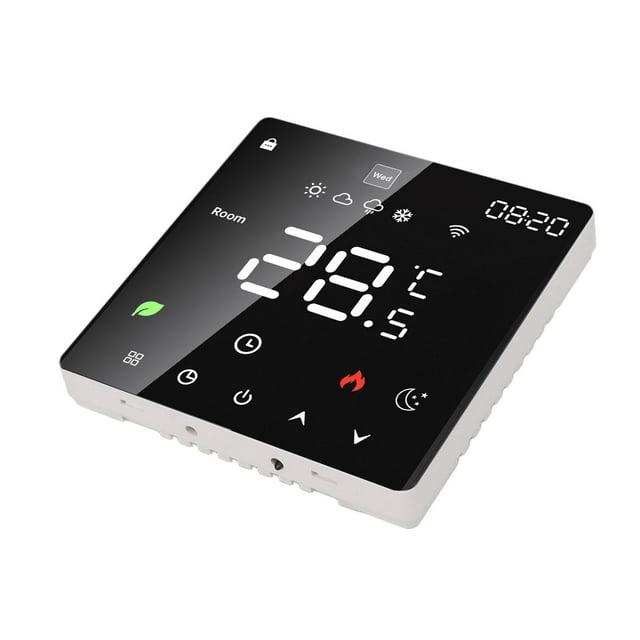 Smart Thermostat, LCD Color Touchscreen, PC Programmable, Electric Heating, Suitable for Home Hotel Office, AC 90 to 240V, Precise Temperature Control, Durable and Stylish, Wide