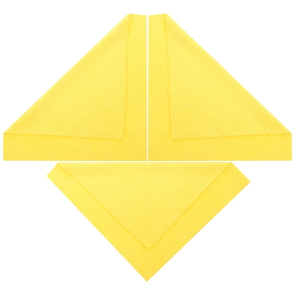 SKISUNO 3Pcs Yellow Kitchen Dish Towels Fiber Washcloths for Efficient Home Cleaning and Liquid Absorption