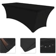 thumbnail image 5 of 6FT Spandex Table Cover Fitted Rectangular Tablecloth Stretchable Fabric Lycra Tablecloth 6 ft Wrinkle-Free for Party Dj Tradeshows Banquet Weddings Cocktail, 3 Pcs(red,white,black), 5 of 5