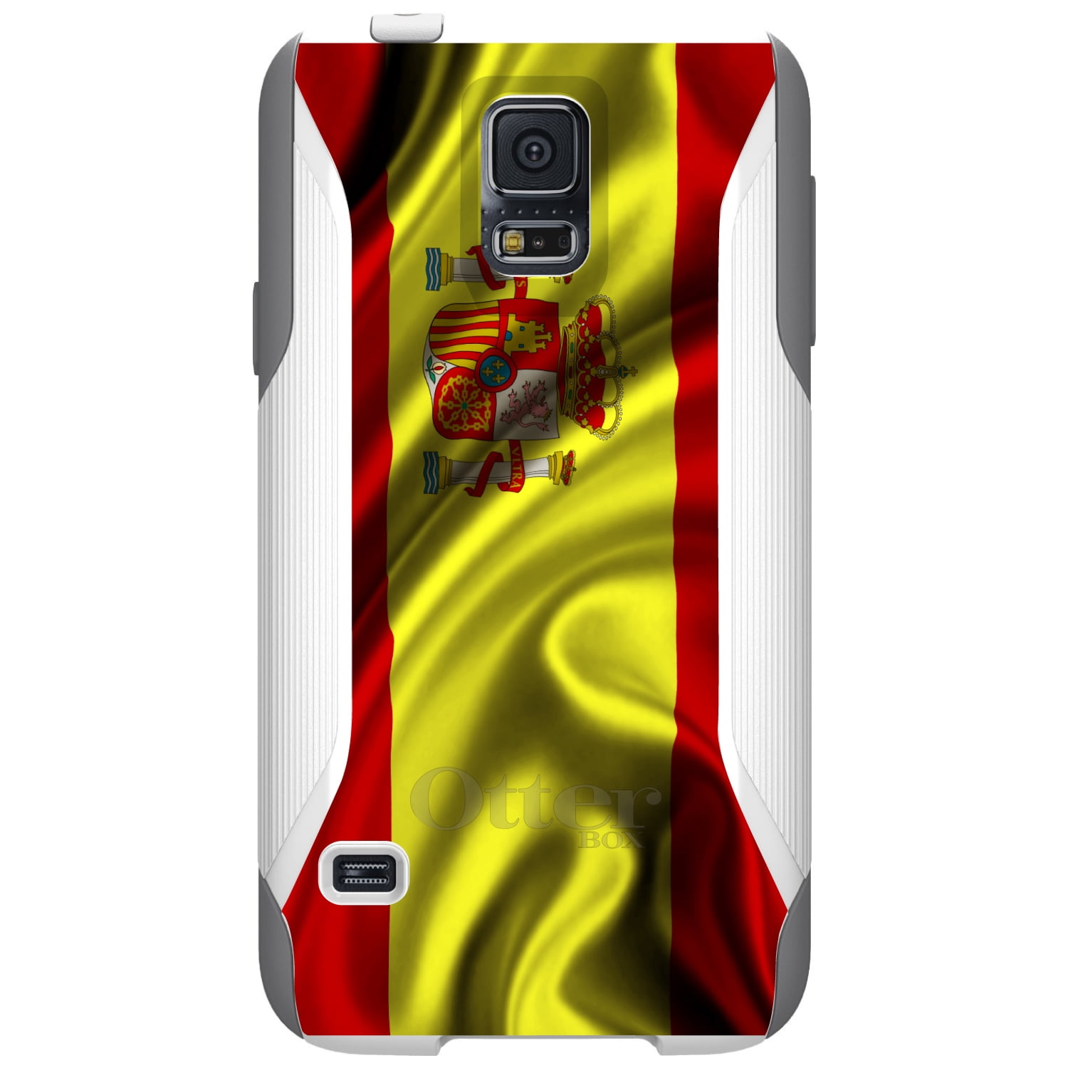 DistinctInk Custom White OtterBox Commuter Series Case for Samsung Galaxy S5...