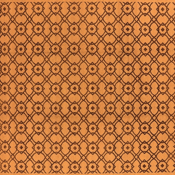 Ahgly Company Indoor Square Oriental Orange Industrial Area Rugs, 5' Square