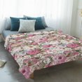 thumbnail image 4 of Light Pink Spring Floral Blanket Soft Cozy Warm Throw Blanket for Couch, Plush Fuzzy Flannel Fleece Blankets for Sofa, Vintage Summer Botanical Bed Blankets Lightweight Gifts for Women, 40"x50", 4 of 9