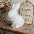 thumbnail image 7 of Easter Flocked Bunny Figurine with Bow, Realistic Fuzzy Rabbit Statue, Adorable Easter Bunny Decor Home Tabletop Decor, Soft Easter Decor for Cozy Farmhouse Mantel and Shelf Display, 7*8.6in, White, 7 of 7