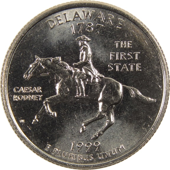 1999 D Delaware State Quarter BU Uncirculated Clad 25c Coin