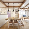 thumbnail image 5 of KAYYELAMP Wooden Base Black Cone Shade Metal L-Type Track Light E26 Base 3.9Ft Adjusted Cord Vintage Design Hanging Lamp for Kitchen Sink Home(No Bulb, Track), 5 of 7