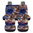 thumbnail image 5 of HUISEFOR American Flag Eagle Car Seat Cover Set Breathable Soft 4 Piece Car Seat Cover Set All-Season Protection Cars Accessories Easy to Installation Universal Fit for Most Cars SUVs, 5 of 6