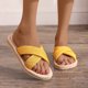 thumbnail image 5 of Zapatos de mujer Sandalias de playa de verano Zapatillas Cuerda de cáñamo de imitación Zapatos de fondo plano de viaje Wmkox8yii ytu7126, 5 of 6