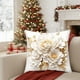 thumbnail image 4 of Funda de almohada navideña de 45x45cm - Decoración navideña para sofá o cama - Patrón de flores doradas - Tela corta y suave, 4 of 6
